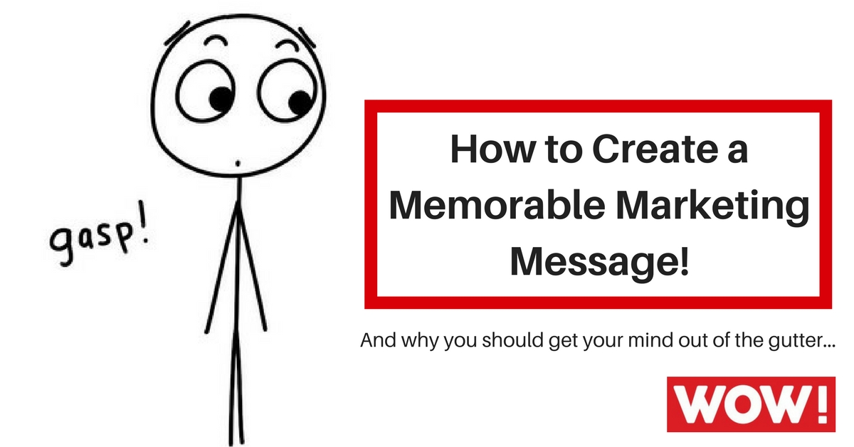 a stick man gasping at the sight of a memorable marketing message