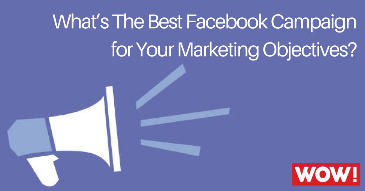 A megaphone shouting about Facebook campaigns with the Wow Zone logo